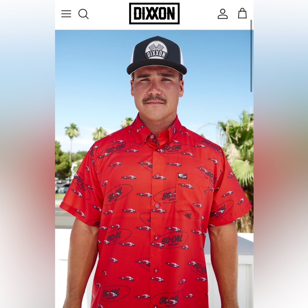 Dixxon So Call Speed Party Shirt Men Large Button Up Short Sleeve D-Lite Comfort